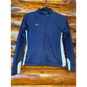 Nike Full Zip Dri Fit Navy‎ & White Jacket Size 14